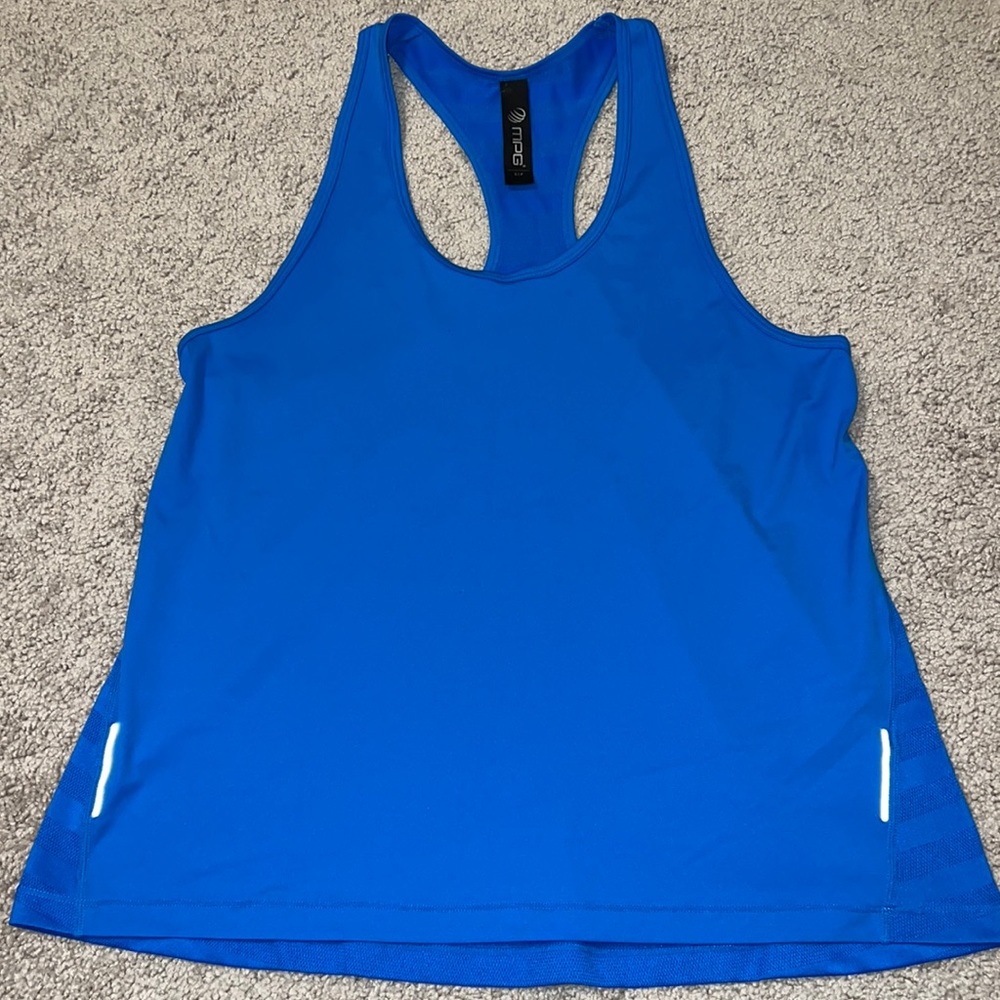 MPG Blue Mesh Tank Top - Size Small